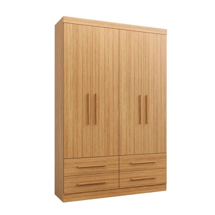 Guarda-roupa Solteiro Majestic 4 Portas 4 Gavetas Freijó
