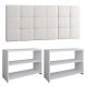 Kit Quarto 2 Sapateira Recamier Organizadora 9 Pares Calçados Branco Cabeceira Suspensa Cama Box Casal 1,40 Corino - Lojas RPM