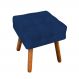 Puff Elisa Suede Azul Marinho Pés Palito Castanho D'Rossi