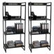 Kit 2 Estante Livreiro Multiuso Prisma Estilo Industrial 60cm 4 Prateleiras C08 Preto Onix - Mpozenato