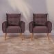 Jogo de Poltronas Decorativas Park Veludo Rose