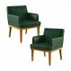 Kit 2 Poltronas Decorativas Para Sala De Estar E Recepção Beatriz W01 Facto Verde Musgo - Lyam Decor
