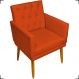 Poltrona Decorativa Para Sala, Escritório, Recepção Nina Com Base E Capitonê Suede Terracota Pé Castanho - Clique E Decore