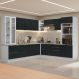 Armário de Cozinha Completa 566cm Branco/Preto Lux Madesa 01