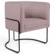 Poltrona Decorativa Base Aço Betina C-305 Veludo Rosê - Domi
