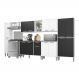 Armário de Cozinha Compacta Xangai Blues Multimóveis Branco/Preto
