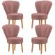Jogo 4 Poltronas Resistente para Recepção Decor Moderna Tecido Veludo MOBLAN decor
