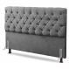 Cabeceira Cama Box Casal Queen Size Lylla 160cm Capitonê com Frame Linho Cinza - Desk Design