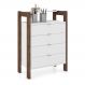 Gaveteiro Armário para Escritório Home Office AZ1012 MDP Branco/Nogal G69 - Gran Belo