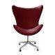 Poltrona Decorativa Alice Egg Lisa Pé Giratório Com Rodizio - Suede Bordô