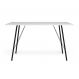 Mesa de Jantar Retangular Paraty Branca e Preta 120 cm
