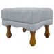 Puff Decorativo Retangular Para Sala Quarto Penteadeira Duque Luxo Bouclé Capitonê Cinza