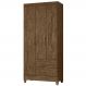 Guarda Roupa Solteiro Lima 3 Portas 182x82 cm Castanho Wood Moval