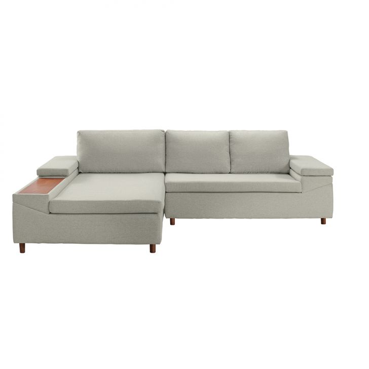 Image of Sofá 5 Lugares Com Chaise Esquerdo Clássico Linho Bege PLA-ES745UP87YWYMOB
