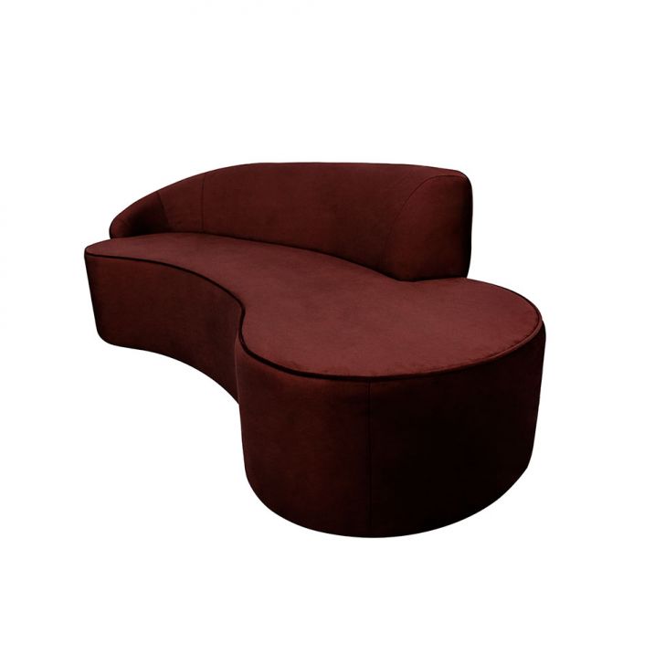 Sofá 3 Lugares Mezzo Ii Veludo Malbec