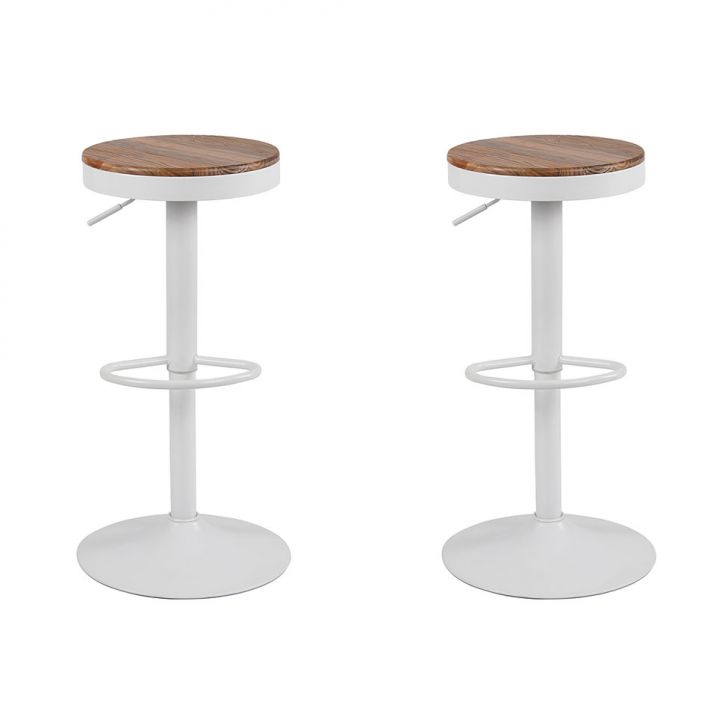 Conjunto com 2 Banquetas Giratórias Bayonne Branco