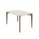 Mesa de Jantar Retangular com Tampo de Vidro Off White Donatella Natural 135 cm
