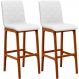 Kit 02 Banquetas Altas Para Cozinha Sala de Jantar Fixa Zoe B04 Facto Branco - Lyam Decor
