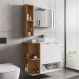 Gabinete de Banheiro Suspenso com Cuba e Espelheira 70cm Multimóveis CR10125 Branco/Naturalle