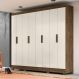 Guarda Roupa Casal 8 portas Diplomata - Castanho Wood / Baunilha