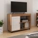 Rack Sala Tv 42 Sampa 2 Nichos Porta e Prateleiras Cinamomo/off White