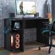 Mesa para Escritório e Shadow Vortex Prateleira e Suporte para CPU Preto Fosco