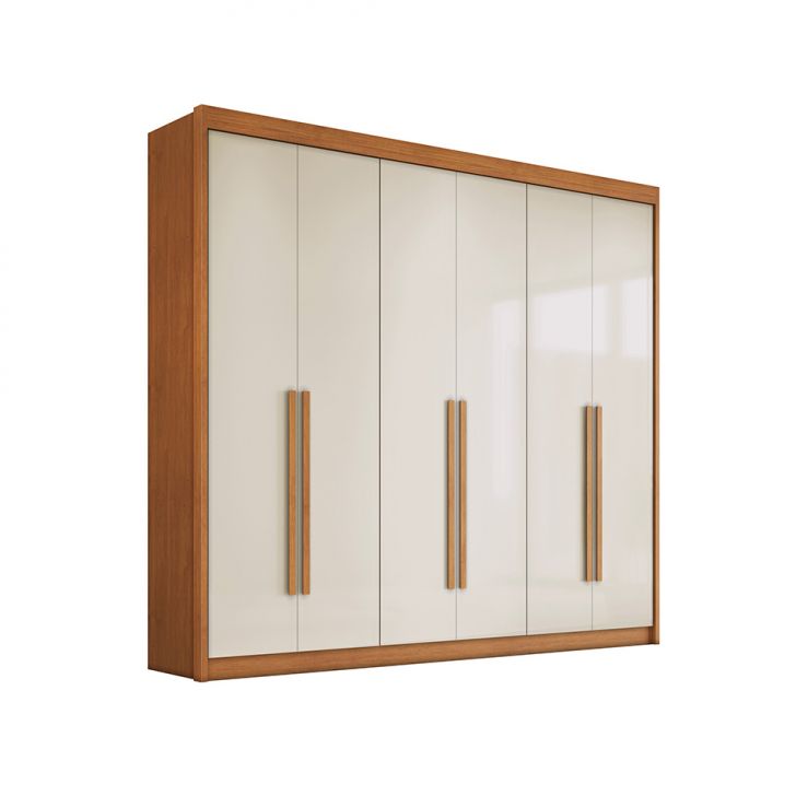 Guarda-roupa Casal Santiago 6 Portas 6 Gavetas Cinamomo E Off White