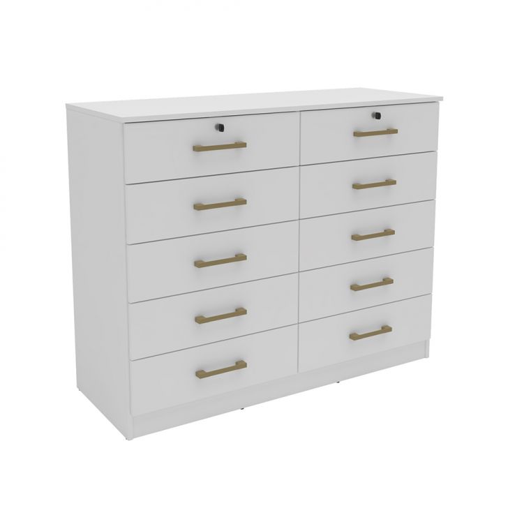 Cômoda Londres 10 Gavetas Branca