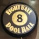 Placa Luminária Decorativa Led Eight Ball Preto Metal 30x30