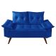 Sofa 2 Lugares Bariloche Retro Courino Azul Marinho Couro Sintetico Essencial Estofados
