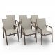 Kit 6 Cadeiras Miami Gourmet Alumínio Marrom Tela Bege