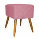 Puff Banqueta Isabela em Tressê Pés Palito Suede Rosa