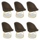 Kit 06 Cadeiras Poltrona de Jantar Bela Suede Marrom Base Metálica Luxo Dourado - Pallazio