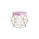 Puff Decorativo Base Gold Elsa Veludo Rosê - Gran Belo