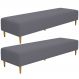 Kit 02 Puffs Decorativo Sala de Estar Bali W01 Pés Palito 170x60cm Suede Cinza - Lyam Decor