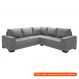 [OUTLET] Sofá de Canto 4 Lugares Patrícia Suede Cinza
