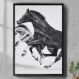 Quadro Decorativo Cavalos Preto-34x49Cm