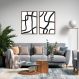 Quadro Boho Linhas Abstratas 88x60 2-60x43 Caixa Marrom