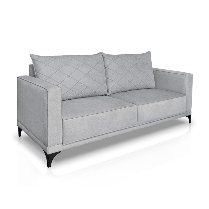 Image of Sofá 2 Lugares Eros Linho Bouclê Cinza Claro 160 Cm PLA-MO895UP87XFKMOB