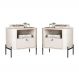 Conjunto Mesa de Cabeceira Malta Off White Preto