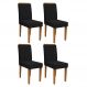 Conjunto 4 Cadeiras Amanda Ipê/Preto - PR Móveis