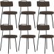 Kit 06 Cadeiras Decorativas Estofada Para Sala De Jantar Barcelona L02 Suede Marrom - Lyam Decor
