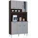 Kit Armario Cozinha 6 Portas 558 Chocolate Off White POQQ
