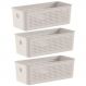 3 Caixas Organizadoras 27x12x9cm Bege Flow 3L Retangular Ces