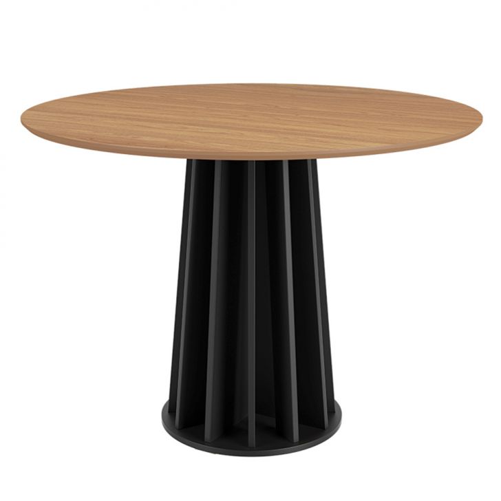 Mesa de Jantar Redonda Brianna Freijó e Preta