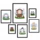 Kit 6 Quadros Infantis Tema Safari Aquarela - com vidro
