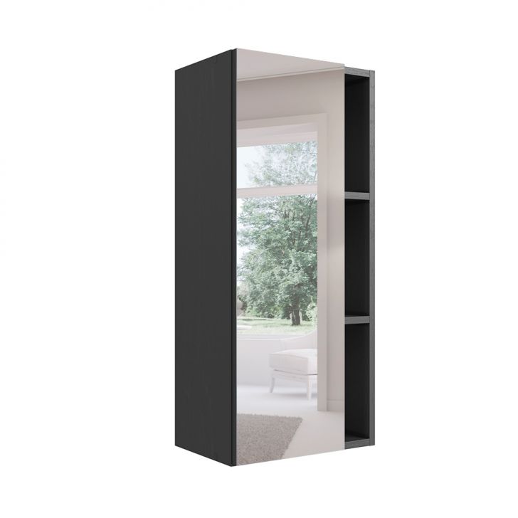 Armário de Banheiro com Espelho Grace 1 Porta Grafite