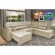 Sofa de Canto Retrátil e Reclinável com Molas Cama inBox Platinum 3,00x2,36 Tecido Suede Bege