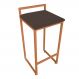 Banqueta Pietra Suede Marrom Base Cobre D'Rossi