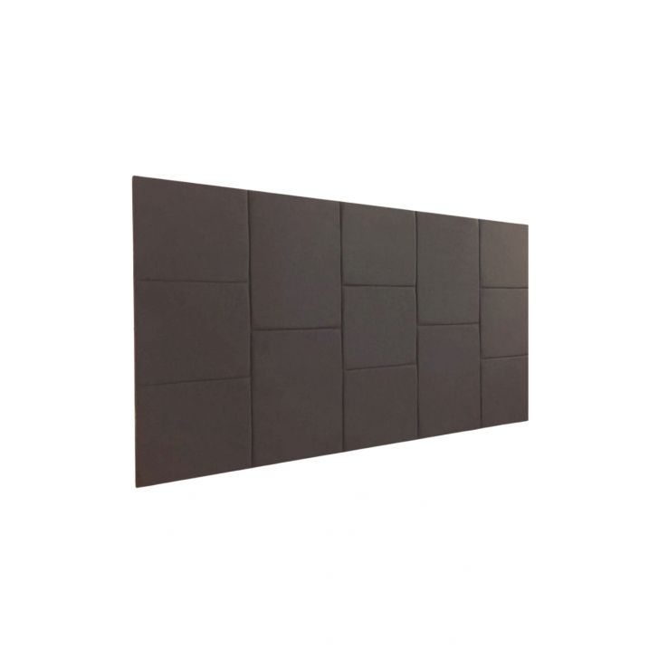 Cabeceira Estofada Queen 13 Blocos Não é Segredo Suede Animale Marrom Escuro 160x60